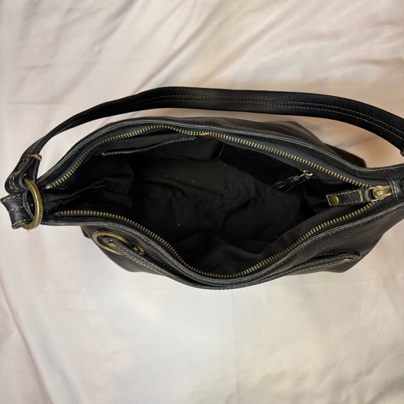 Cole Haan Brown Leather Shoulder Bag with Brass Hardware - Picture 6 of 8